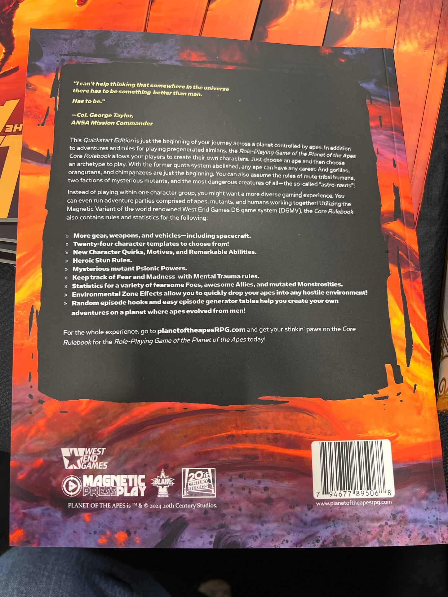 PLANET OF THE APES RPG QuickStart Guide