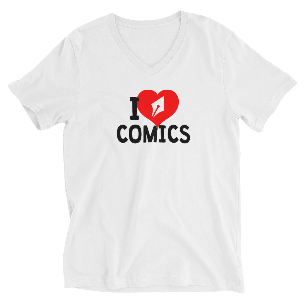 I make/love comics - Unisex Short Sleeve V-Neck T-Shirt