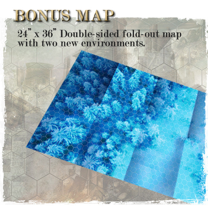Blue tabletop RPG board game map