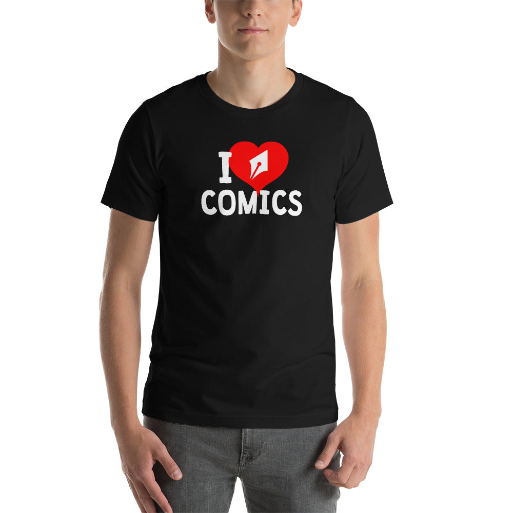 I make/love comics (on color) Unisex t-shirt