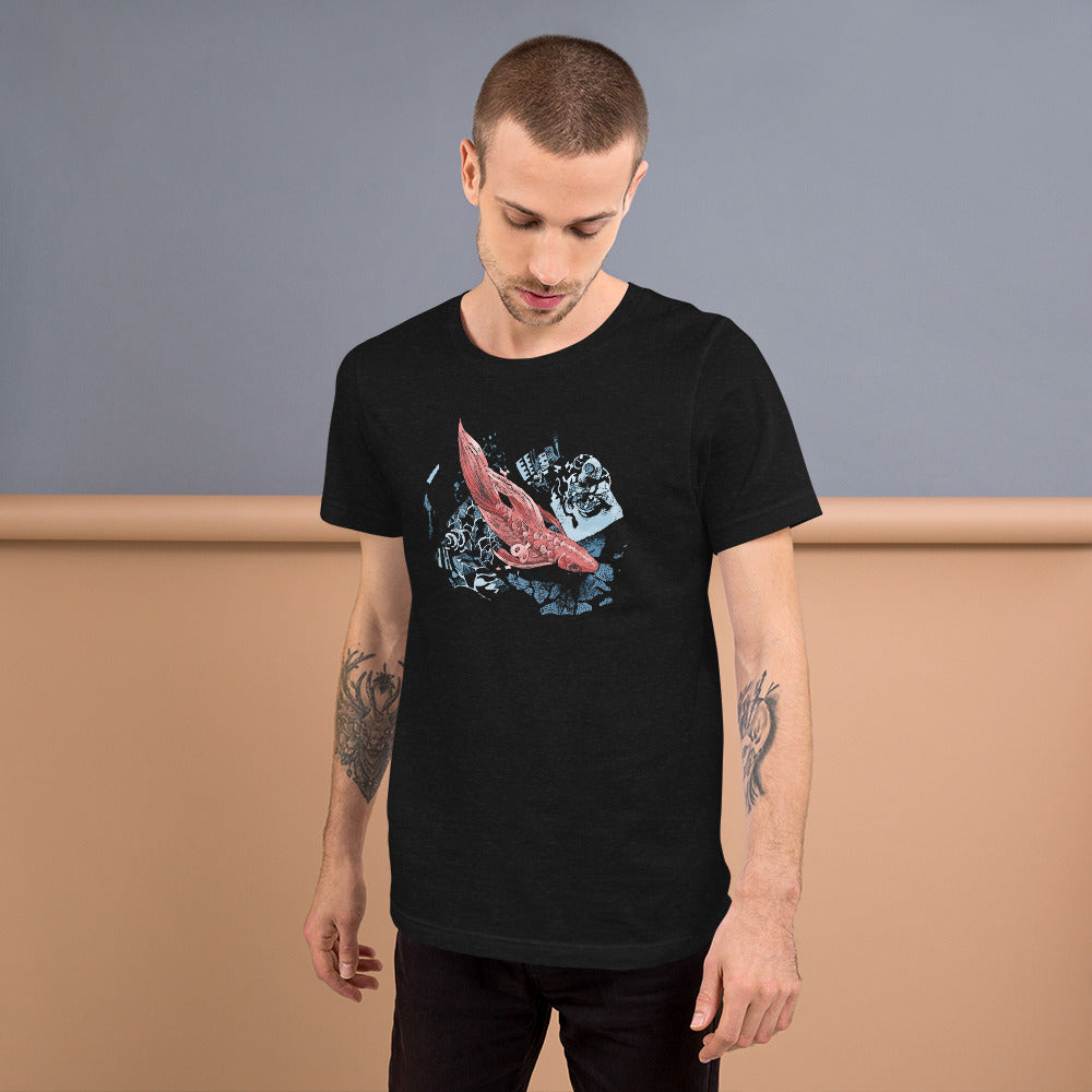 Terada Fish (on black) Unisex t-shirt