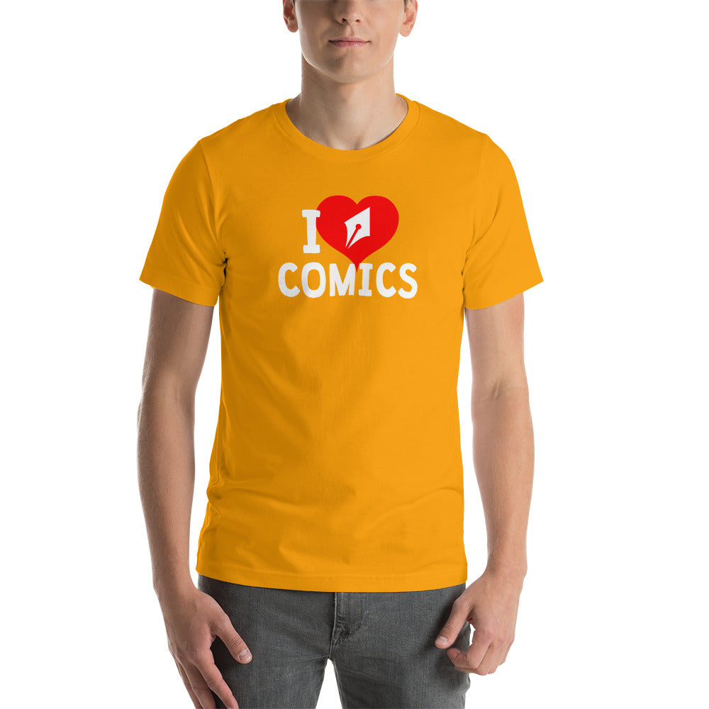 I make/love comics (on color) Unisex t-shirt