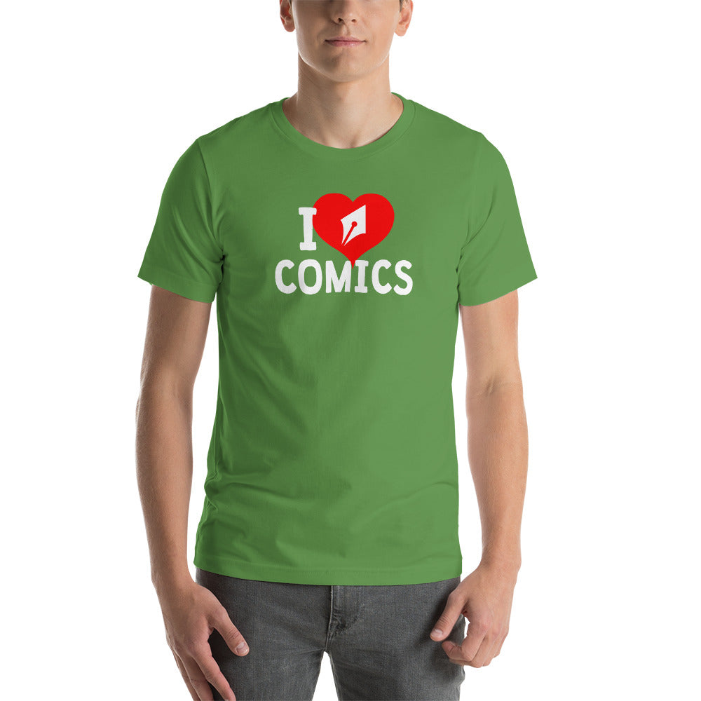 I make/love comics (on color) Unisex t-shirt