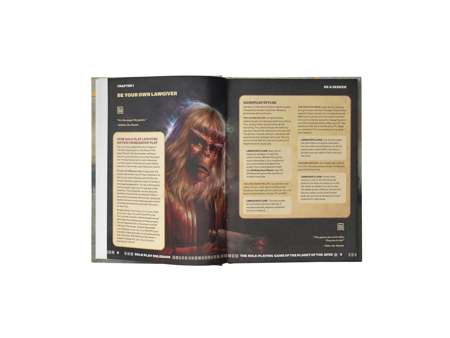 PLANET OF THE APES RPG:  Solo Rulebook - Hardcover