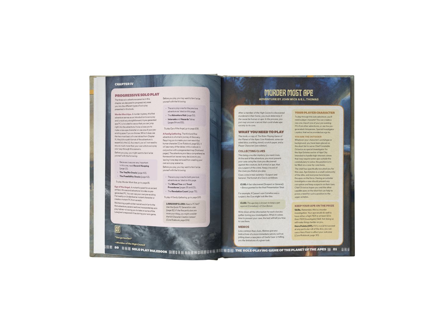 PLANET OF THE APES RPG:  Solo Rulebook - Hardcover