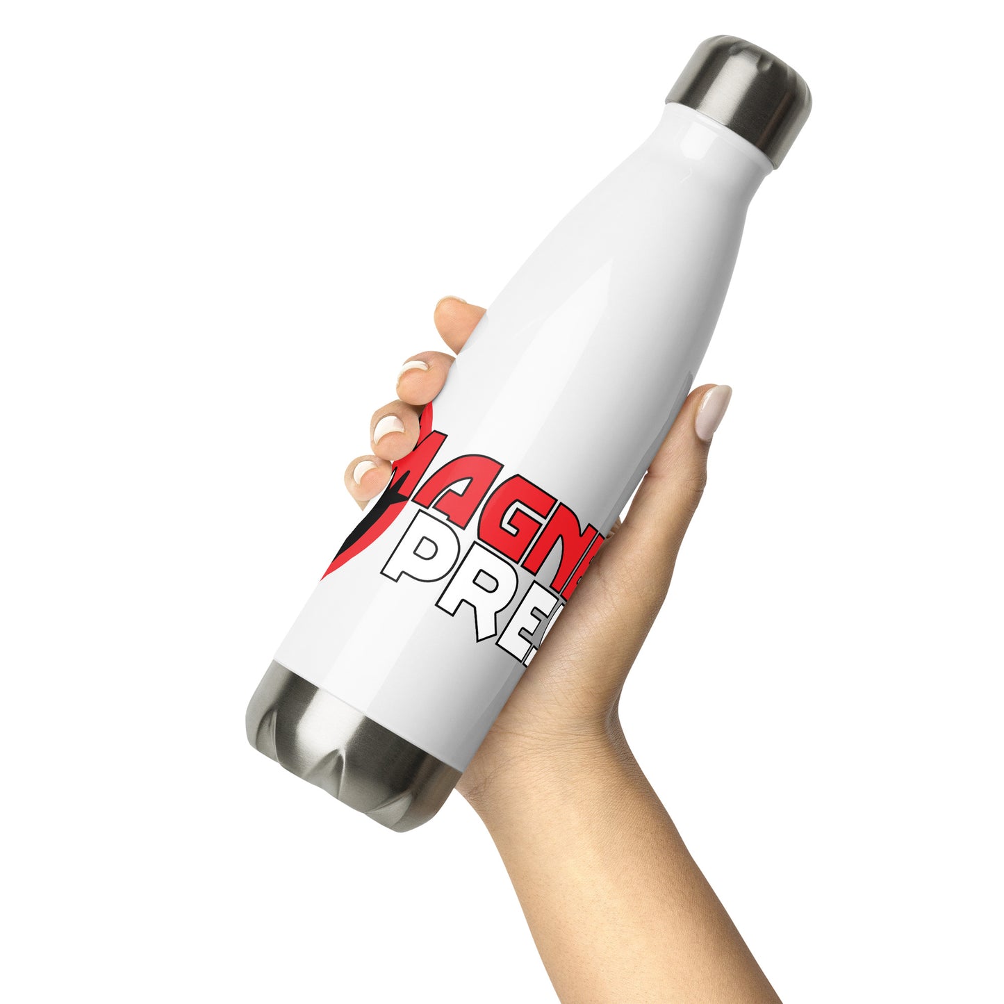 Magnetic Press logo Stainless steel water bottle