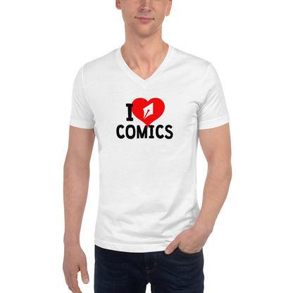 I make/love comics - Unisex Short Sleeve V-Neck T-Shirt