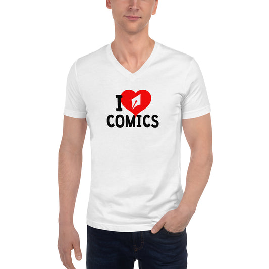 I make/love comics - Unisex Short Sleeve V-Neck T-Shirt