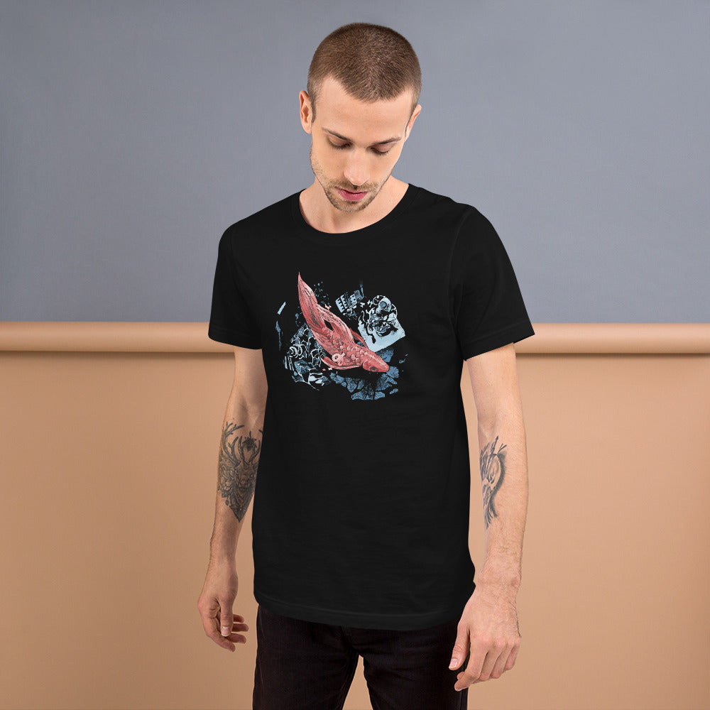 Terada Fish (on black) Unisex t-shirt