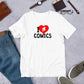 I make/love comics (on white) Unisex t-shirt